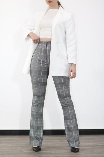 Pantalon évasé prince de galles