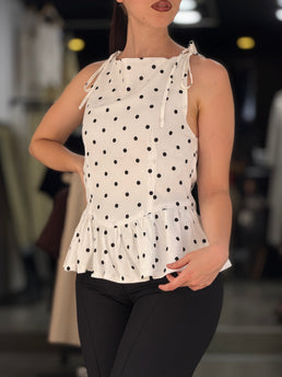 Blouse gossip  à petit pois