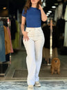 Jean gossip  Norfy wide blanc