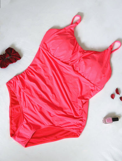 Maillot gainant une piece rose fushia