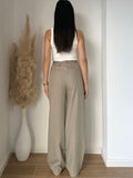 Pantalon Palazzo a￼ceinture taupe