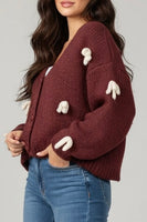 Cardigans à noeud bordeaux