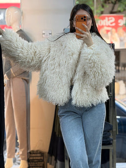 Veste fourrure blanche Gossip