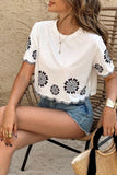 Haut coton motif florale
