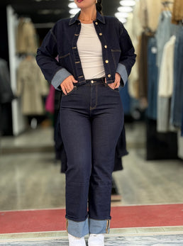 JEANS GOSSIP À REVERS BRUTE