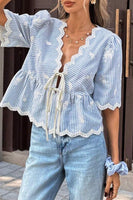 Gilet coton broder fleur