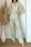 Ensemble chemise abstrait vert