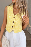Gilet jacquard jaune