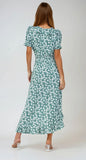 Robe cache cœur fleurie verte