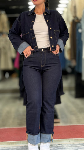 JEANS GOSSIP À REVERS BRUTE