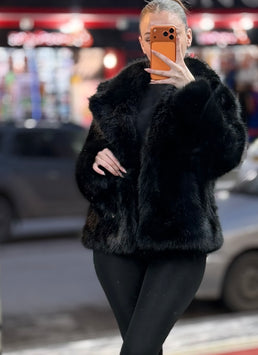 Veste en fourrure Gossip Noir