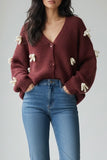 Cardigans à noeud bordeaux