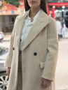 Manteau cachemire extra long beige