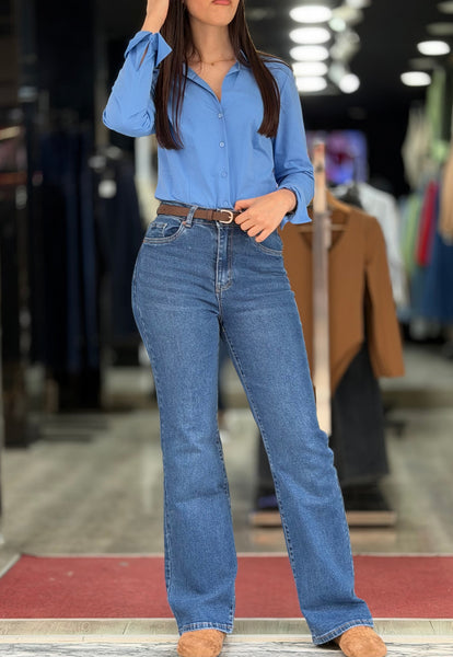 JEANS GOSSIP straight bleu stone