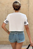 Haut coton motif florale
