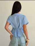 Chemise corset à rayures
