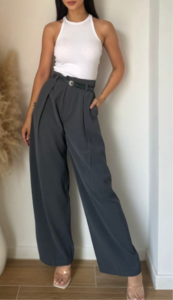Pantalon avec ceintures casual gris  gossip