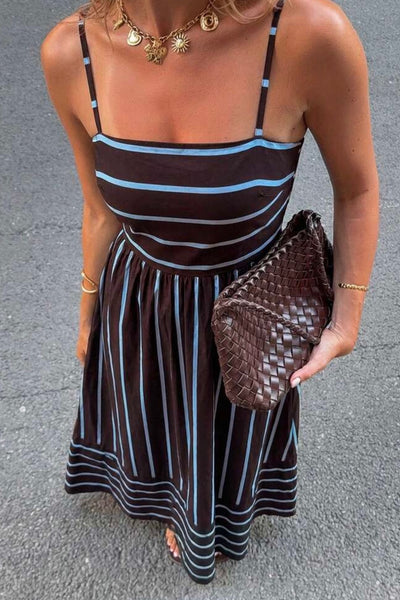 Robe rayée détail dos