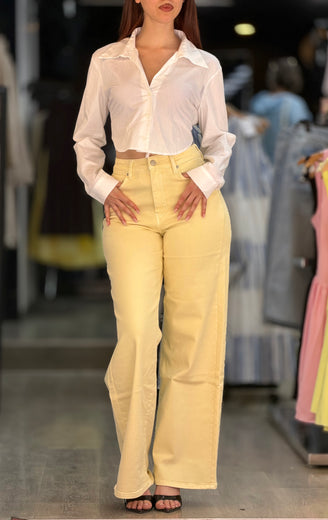Jean dad fit jaune