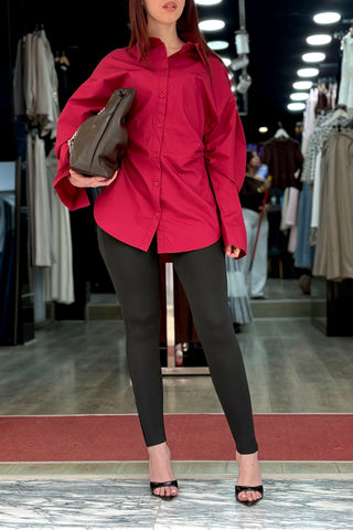 Chemise travaillé bordeaux
