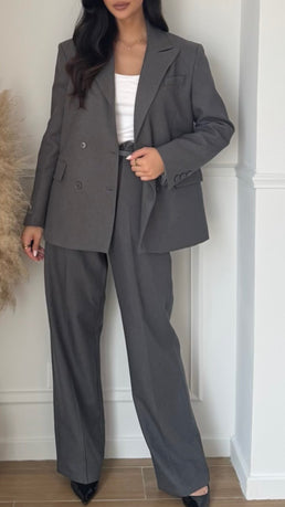blazer gossip gris double boutonnage