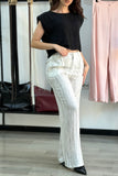 Pantalon en lin moucheté