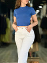 Jean gossip  Norfy wide blanc