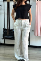 Pantalon en lin moucheté