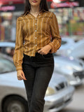 Chemise rayée a fronces