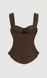 Haut en dentelle marron