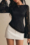 Haut dentelle imprimer floral