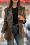 Blazer en cuir stradivarius
