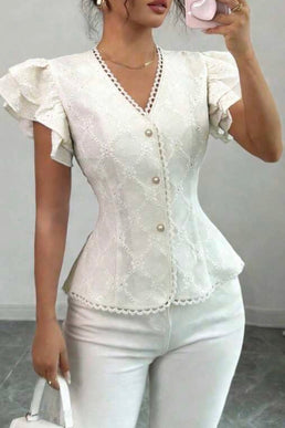 Blouse à manches volantées