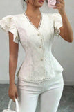 Blouse à manches volantées