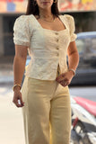 Chemise jacquard écru