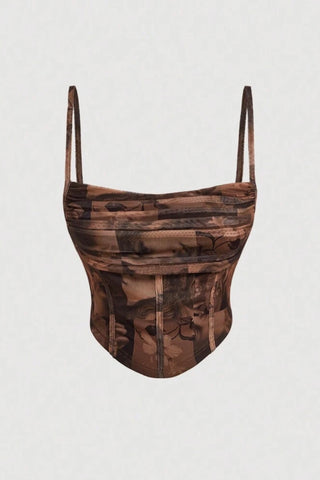 Haut corset marron