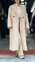 Manteau cachemire extra long beige