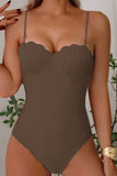 Maillot une pièces texturer marron