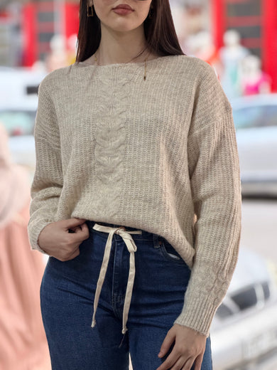 Pull laine gossip beige