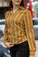 Chemise rayée a fronces