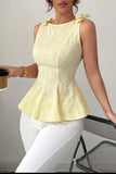 Haut floral jaune
