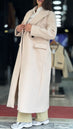 Manteau cachemire extra long beige