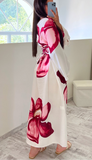Robe Gossip en lin imprimé fleuri grenat