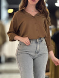 Chemise gossip  satiné taupe foncée