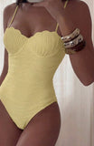 Maillot une pièces texturer jaune