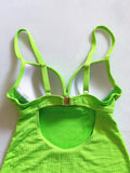 Maillot une pièce croisé vert