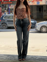 Jeans straight vintage bleu
