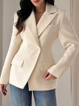 Blazer oversize croisé écru