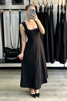 Robe gossip Noir  à col carré