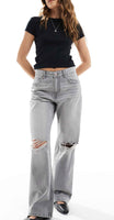 Jean  stradivarius wide leg déchirer